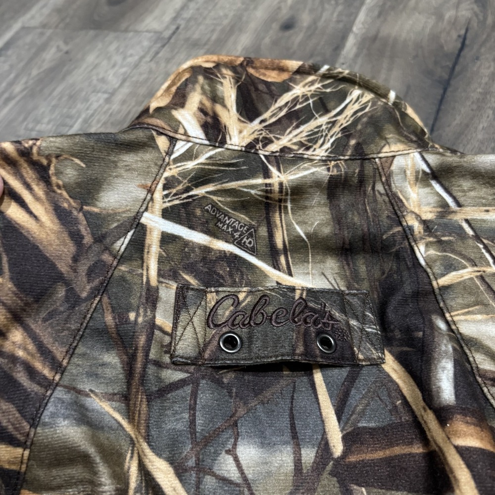 Cabelas Dry-Plus Advantage Max 4 HD Camo 1/4 Zip Hunting Jacket Mens Large Pouch - Picture 6 of 7